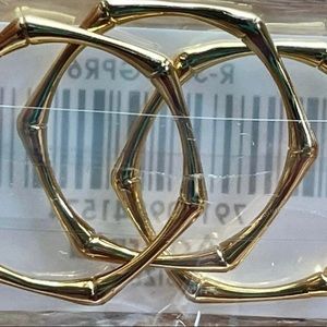 Pack of 3 - 14K gold plated sterling silver bamboo rings